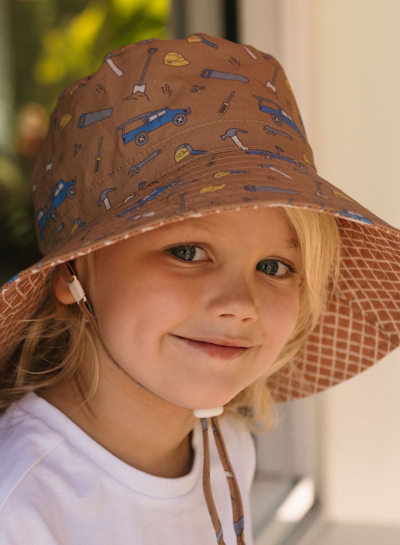 Acorn Kids - On The Tools Wide Brim Bucket Hat