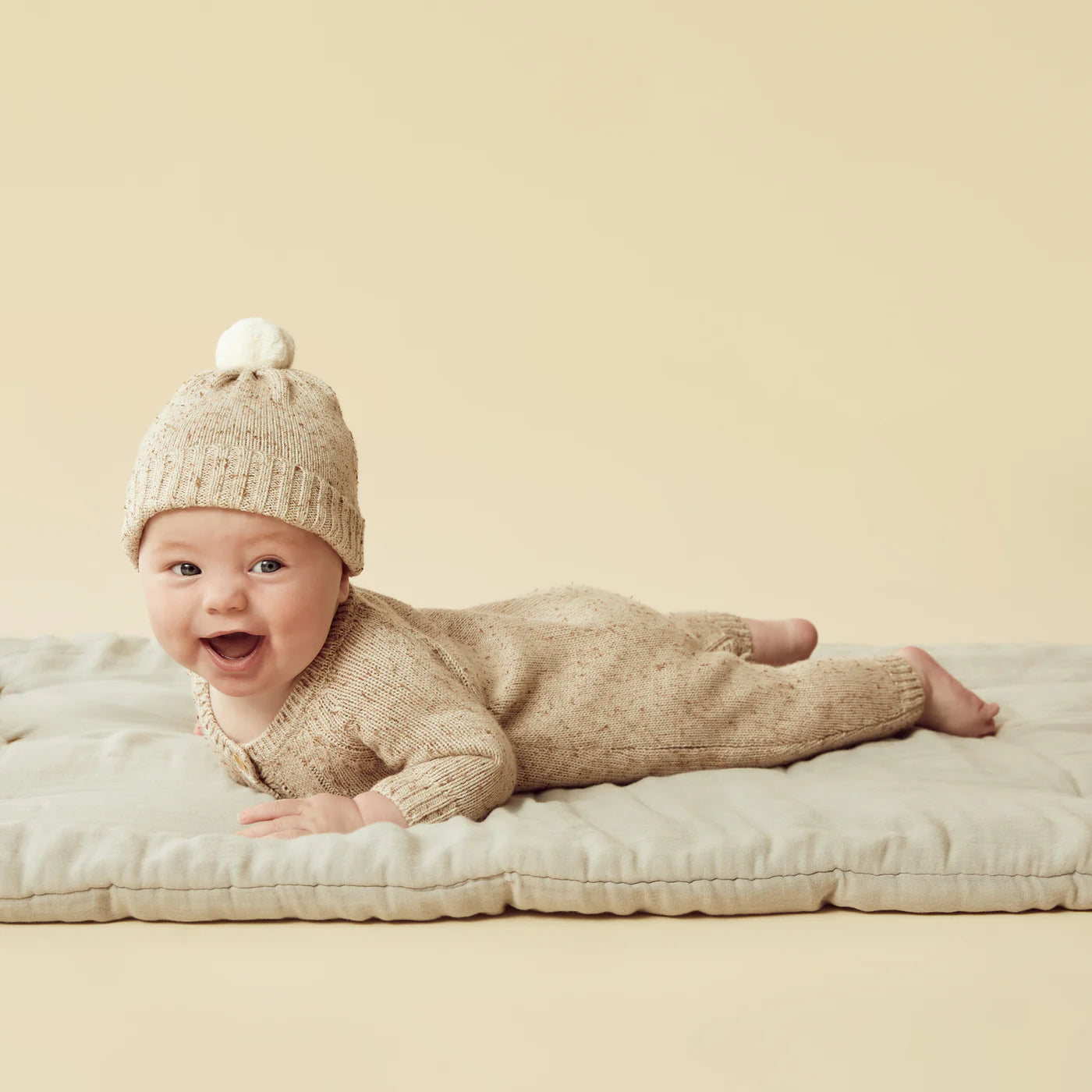 Wilson & Frenchy - Knitted Cable Growsuit - Almond Fleck