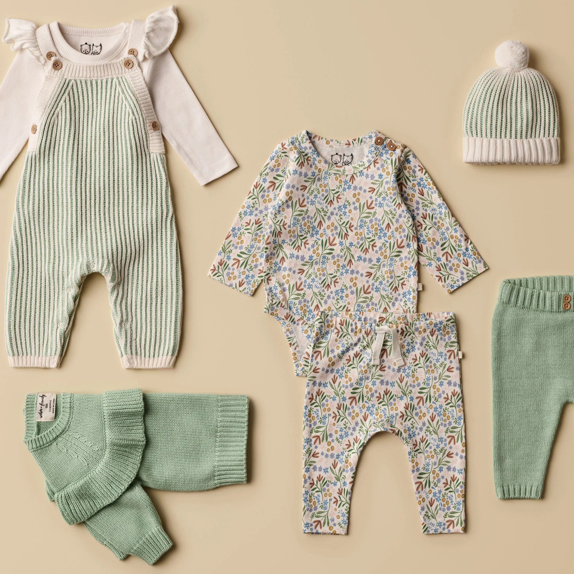 Wilson & Frenchy - Mint Green Knitted Ruffle Overall
