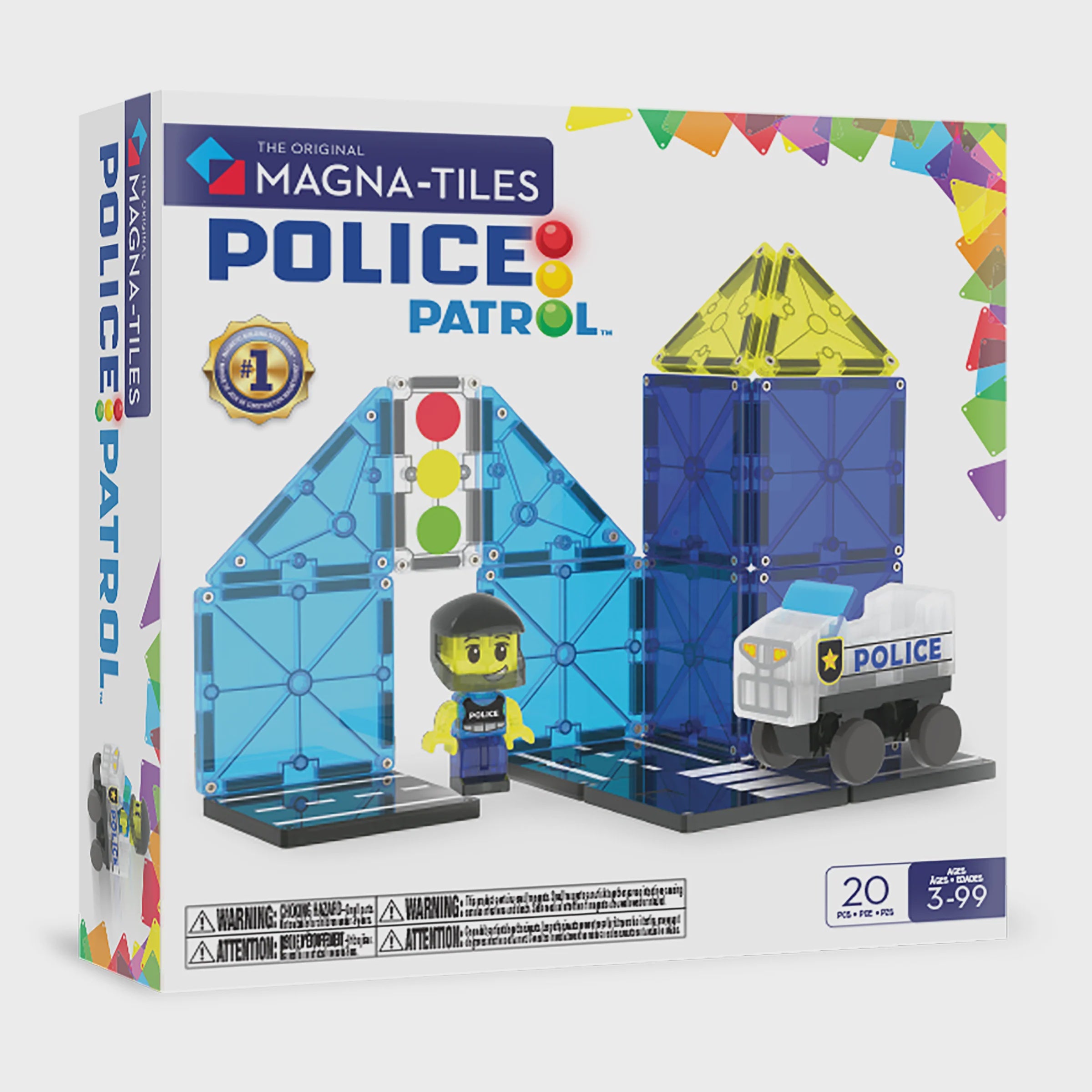 Magna-Tiles - Police Patrol 20 Pc Set