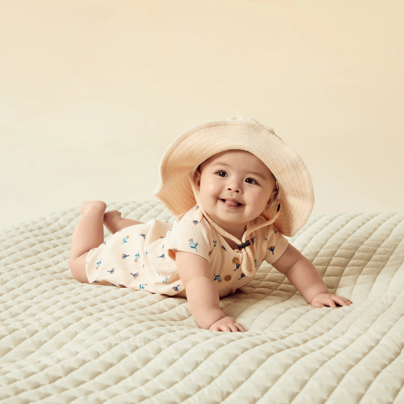 Wilson & Frenchy - Little Flower Organic Rib Playsuit