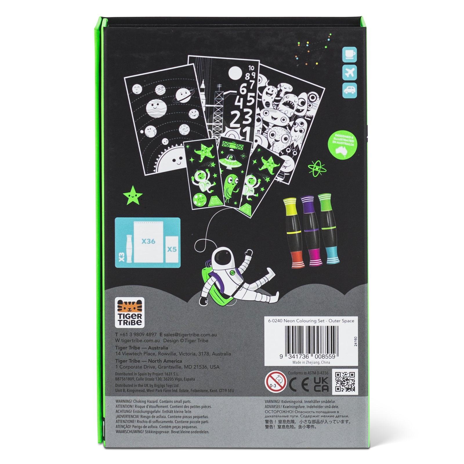 Tiger Tribe - Colouring Set - Neon - Out of Space