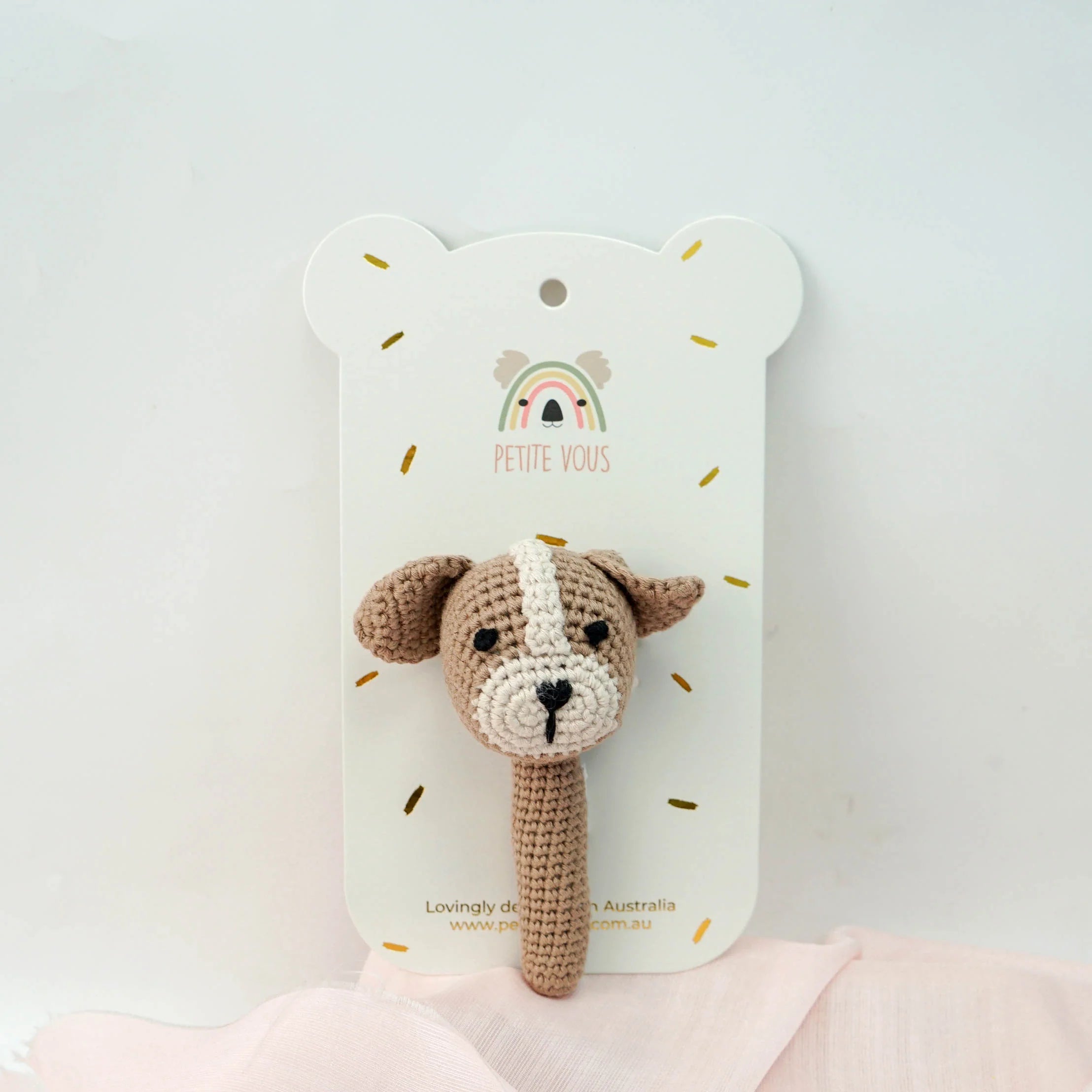 Petite Vous - Crochet Hand Rattle -Puppy