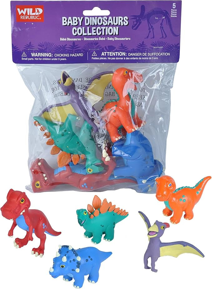 Wild Republic - Bag of Animals - Baby Dinosaur Collection