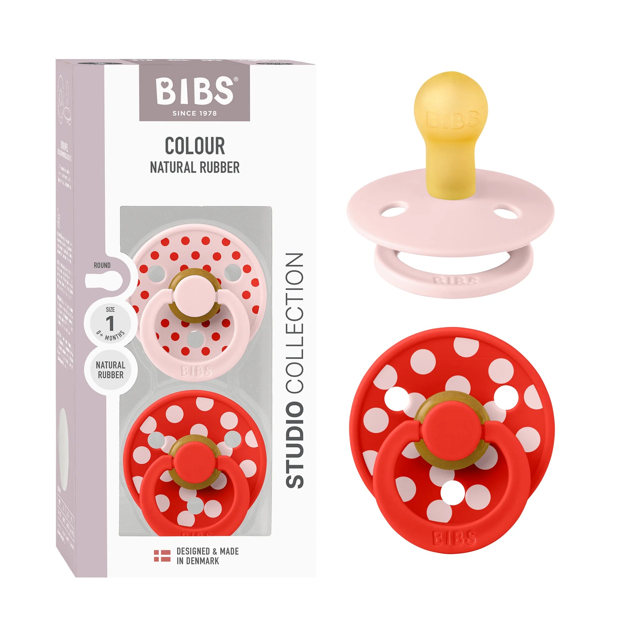BIBS - STUDIO Colour 2 Pk - Blossom/Candy Apple