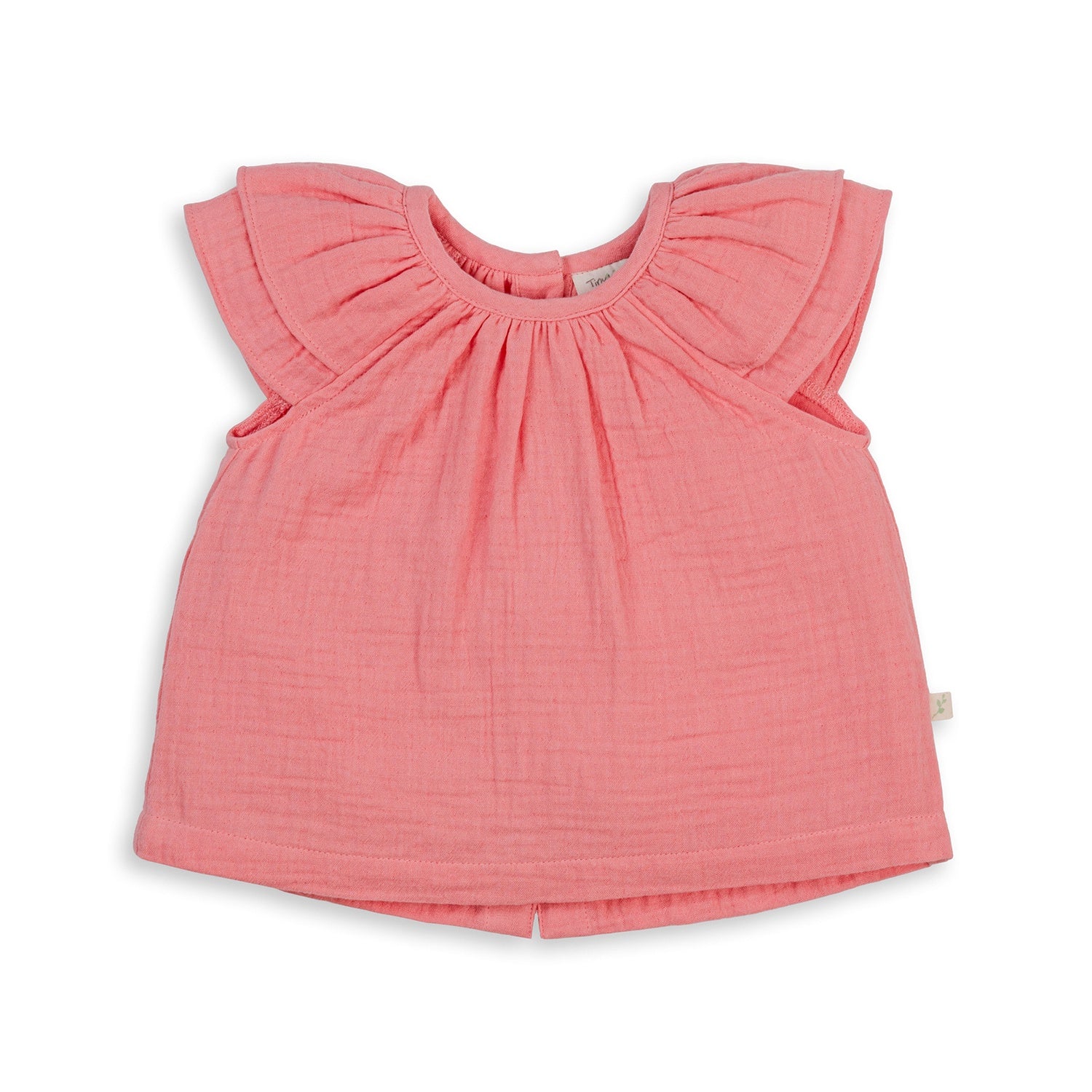 Tiny Twig - Organic Cotton Ruffle Top - Berry Ice
