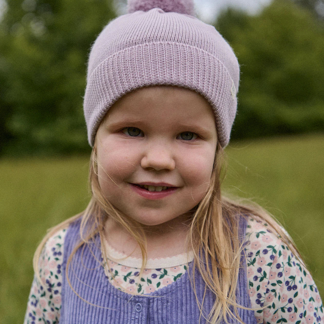 Nature Baby - Alpine Pom Pom Beanie - Lilac