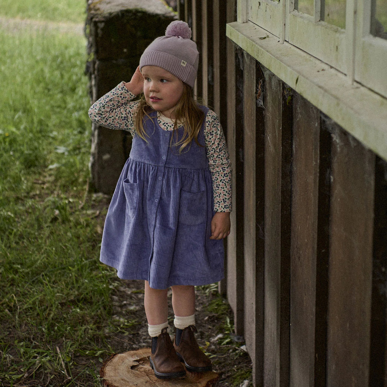 Nature Baby - Amelia Pinafore- Heron