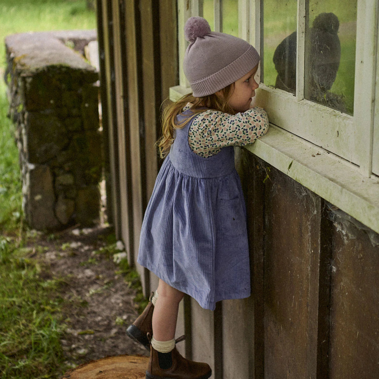 Nature Baby - Amelia Pinafore- Heron