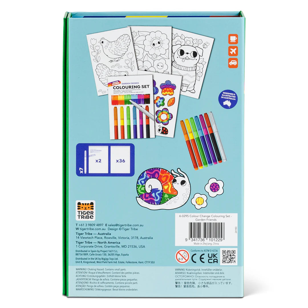 Tiger Tribe - Colour Changing Colouring Set - Garden Friends