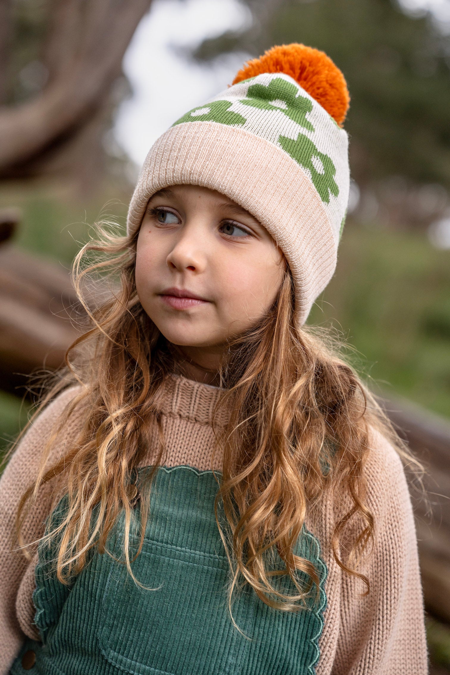 Acorn - Flower Power Merino Beanie - Green