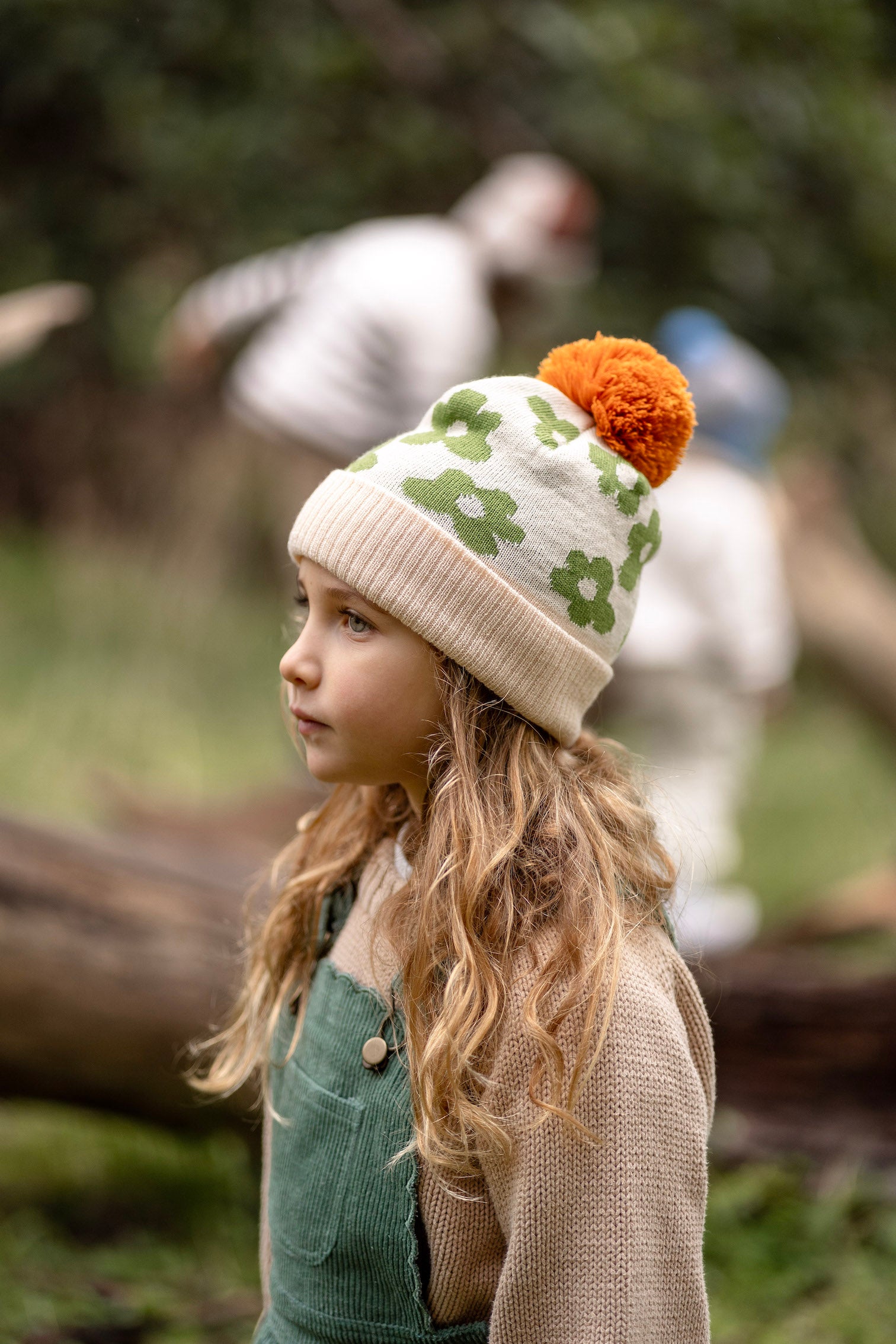 Acorn - Flower Power Merino Beanie - Green