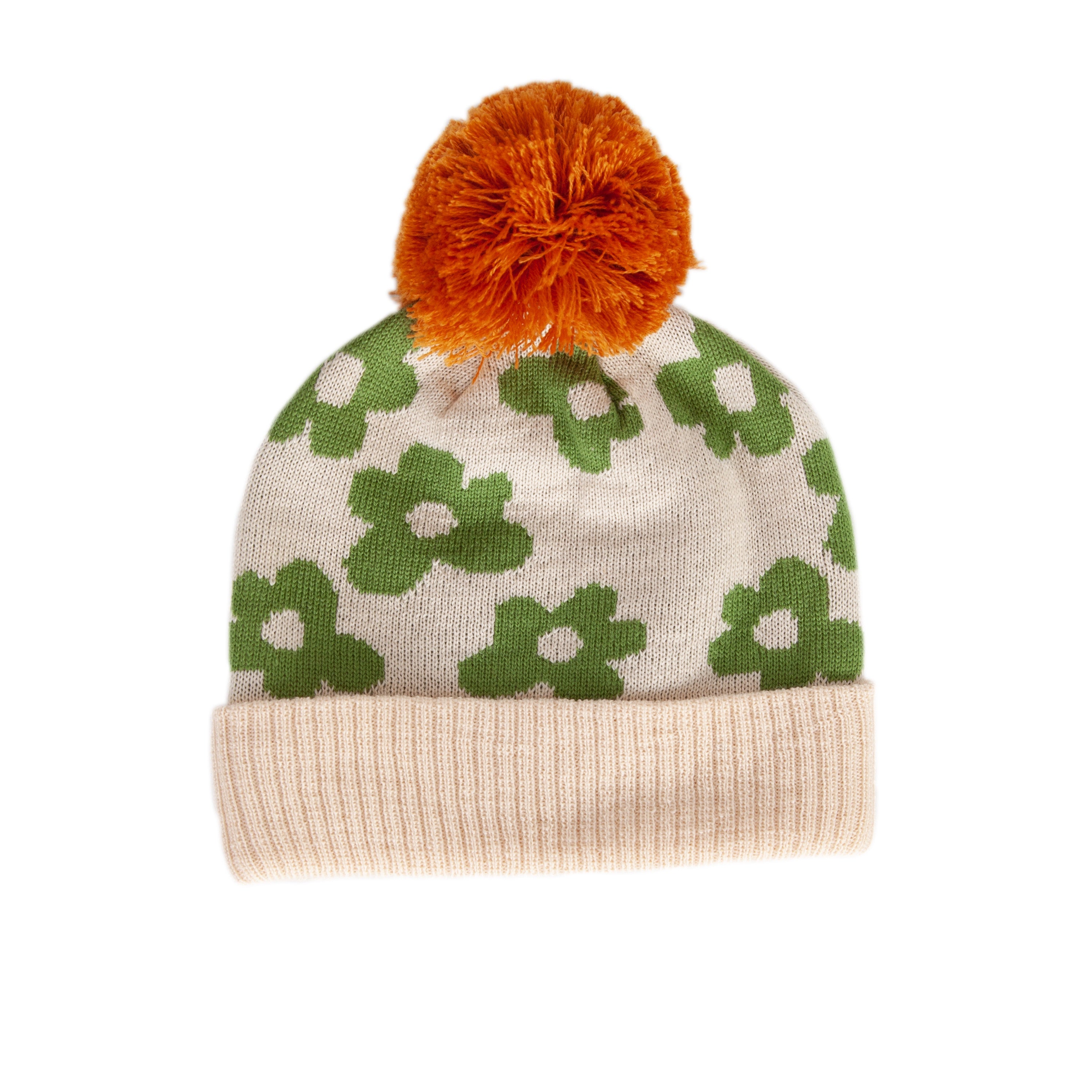 Acorn - Flower Power Merino Beanie - Green