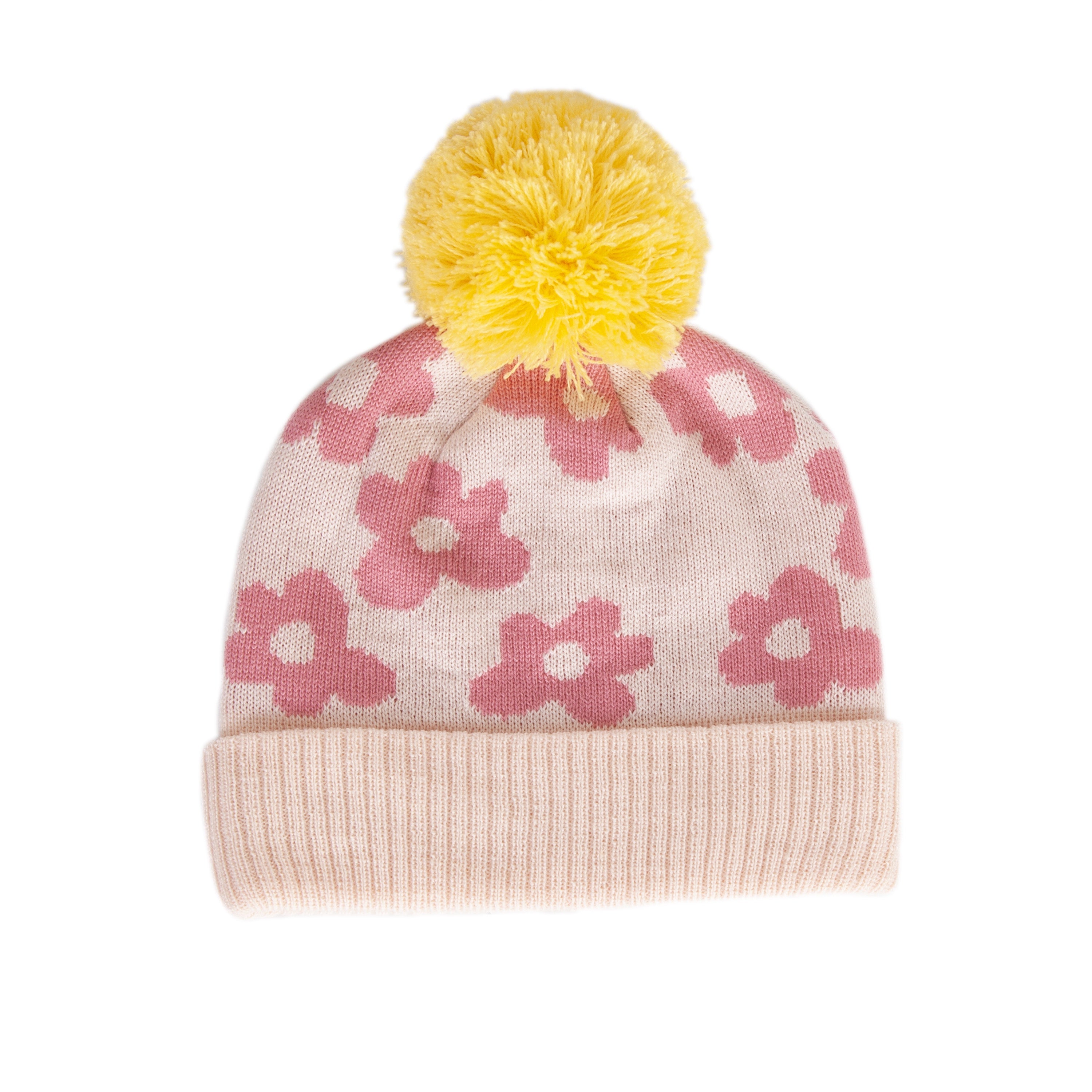 Acorn - Flower Power Merino Beanie Pink