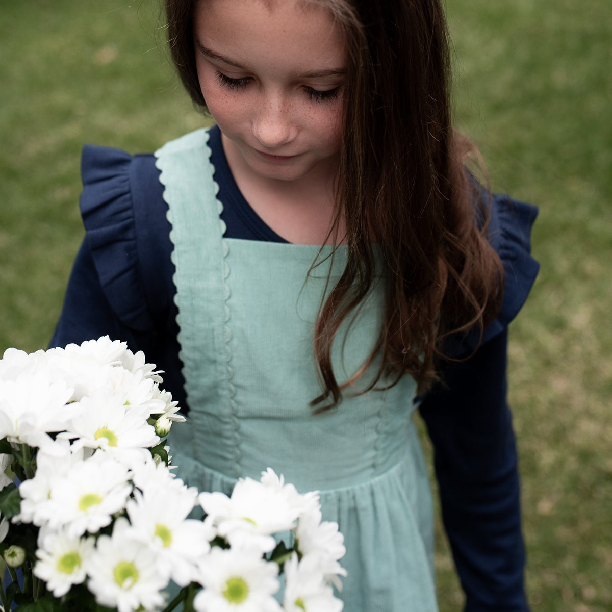 Peggy Earla Pinafore - Seafoam
