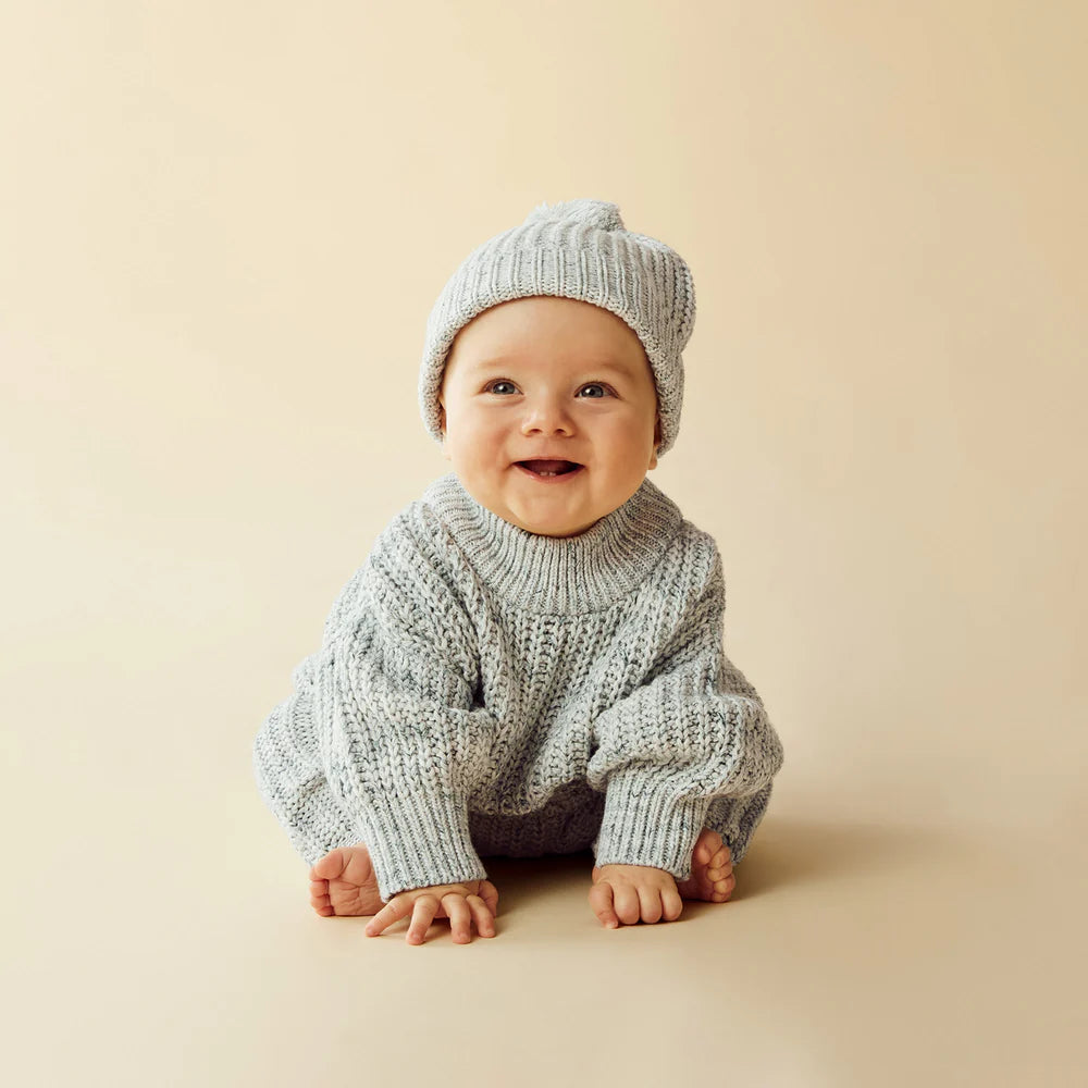 Wilson & Frenchy - Moss Speckle Organic Knitted Jumper