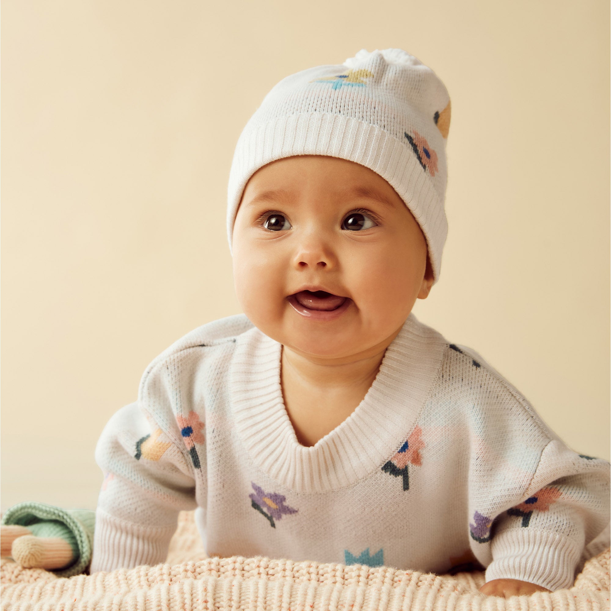 Wilson & Frenchy - Flower Pop Organic Knitted Jacquard Hat