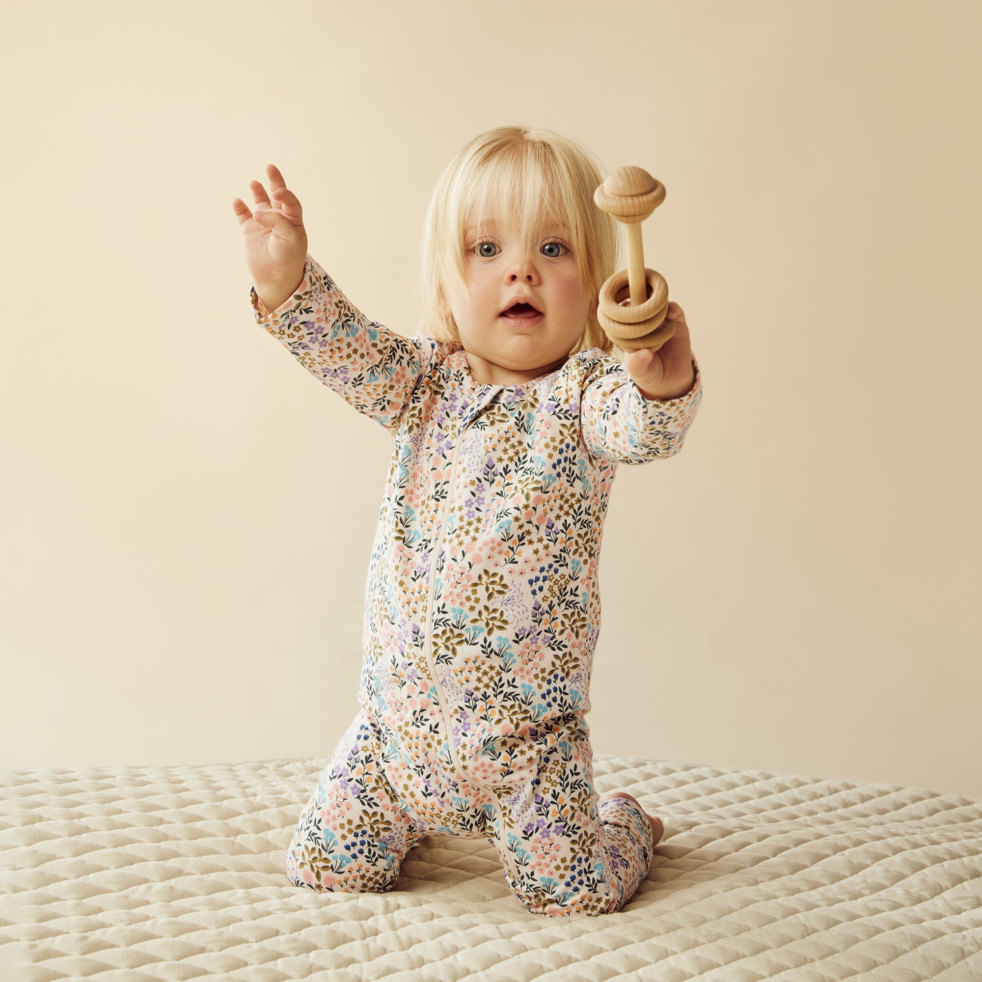 Wilson & Frenchy - Tiny Bloom Organic Zipsuit with Feet