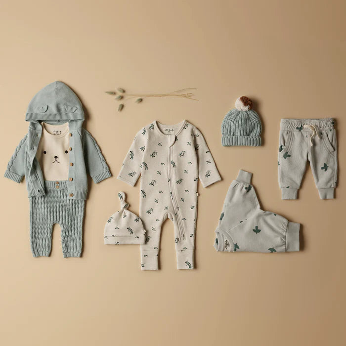 Wilson & Frenchy - Duck Egg Organic Knitted Cable Jacket