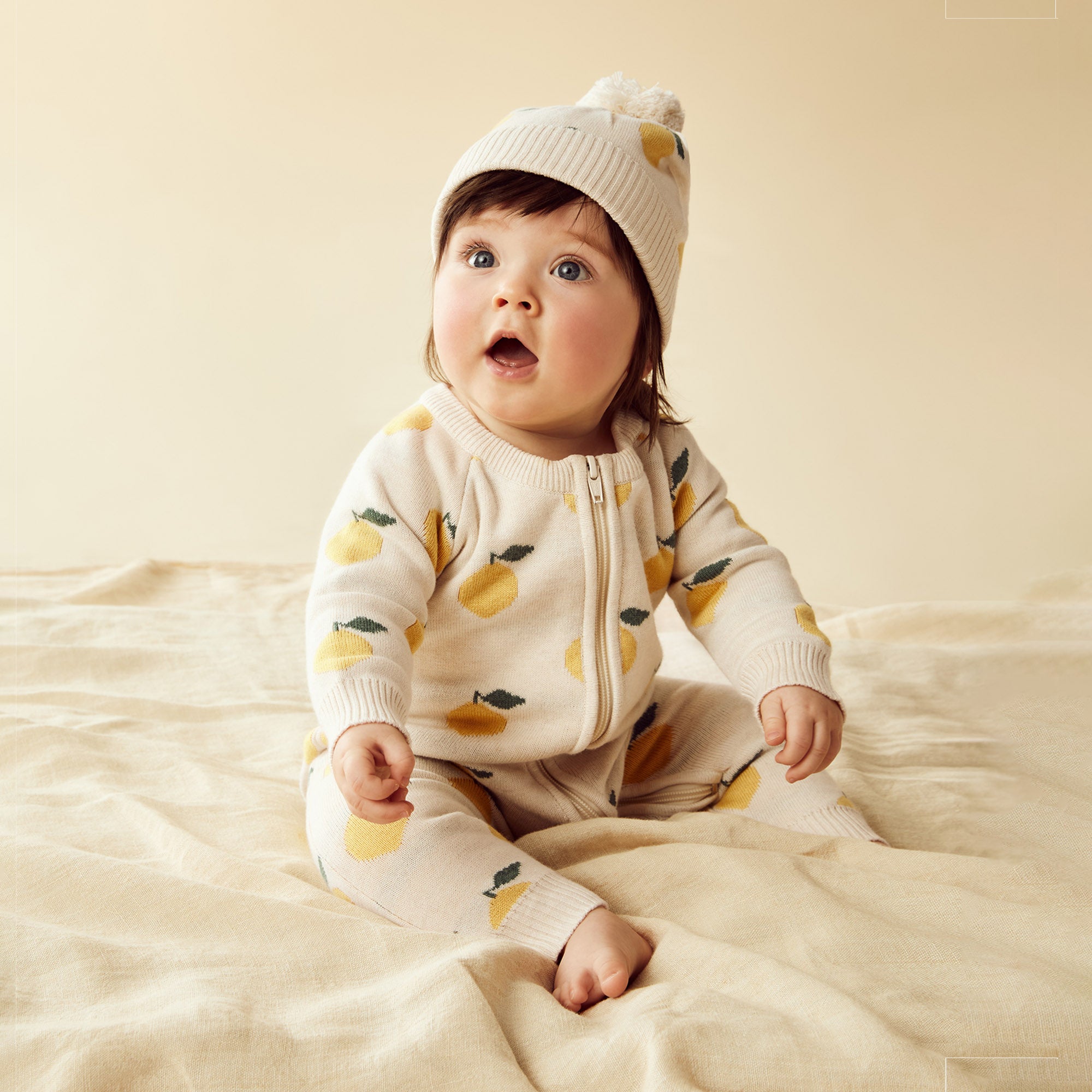 Wilson & Frenchy - Lemony Knitted Jacquard Growsuit