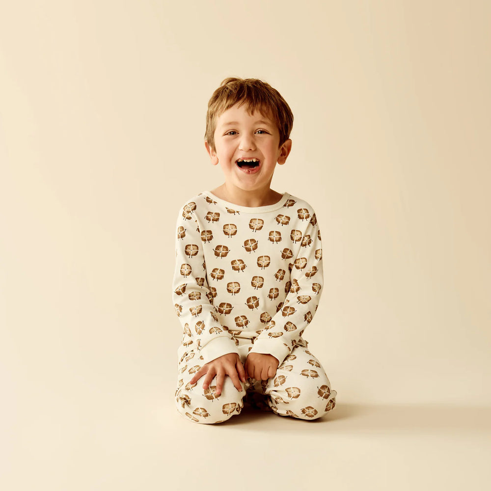 Wilson & Frenchy - Organic Long Sleeve Pyjamas - Hot Cross Buns