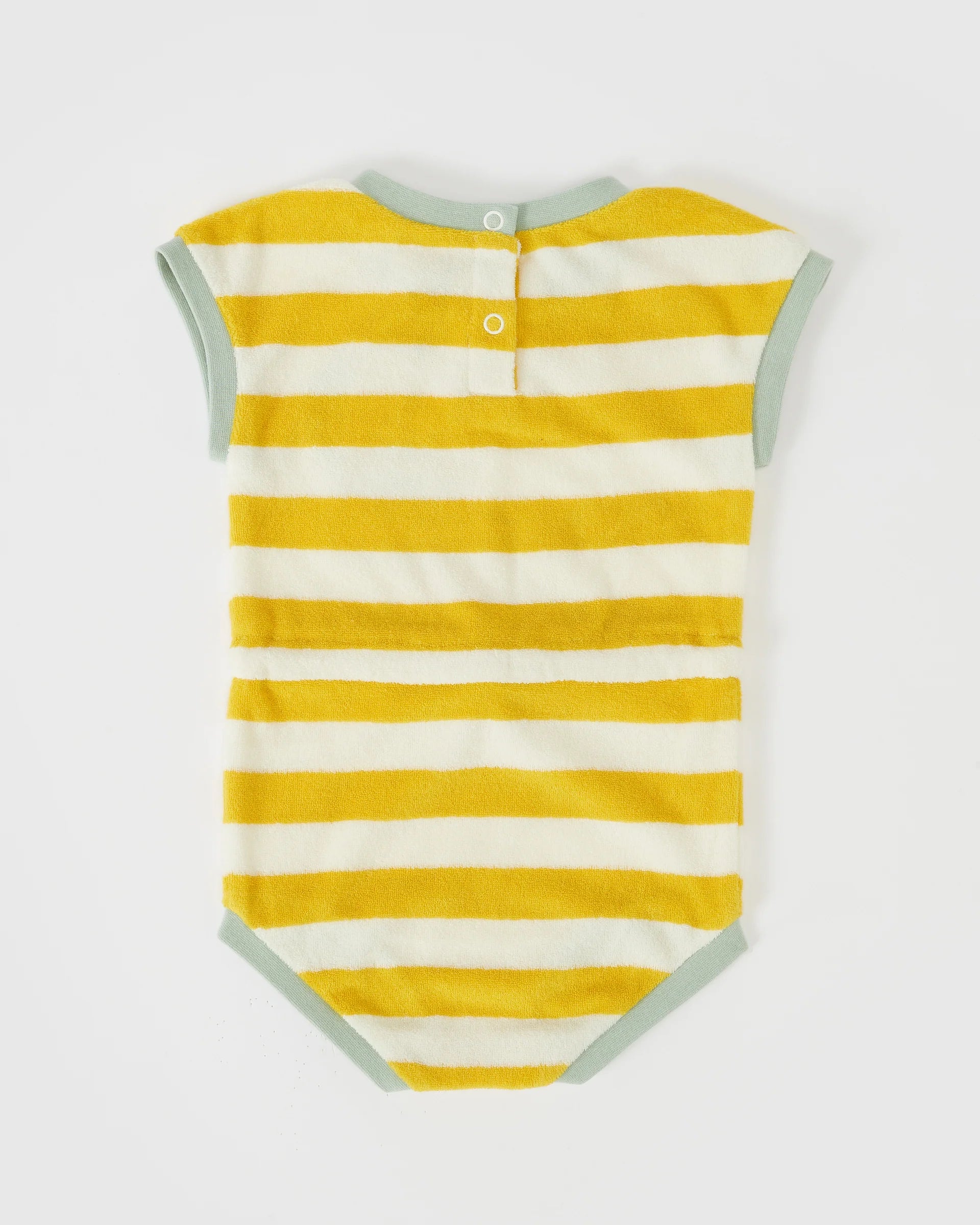 Goldie & Ace - Lemon Smiley Terry Towelling Romper