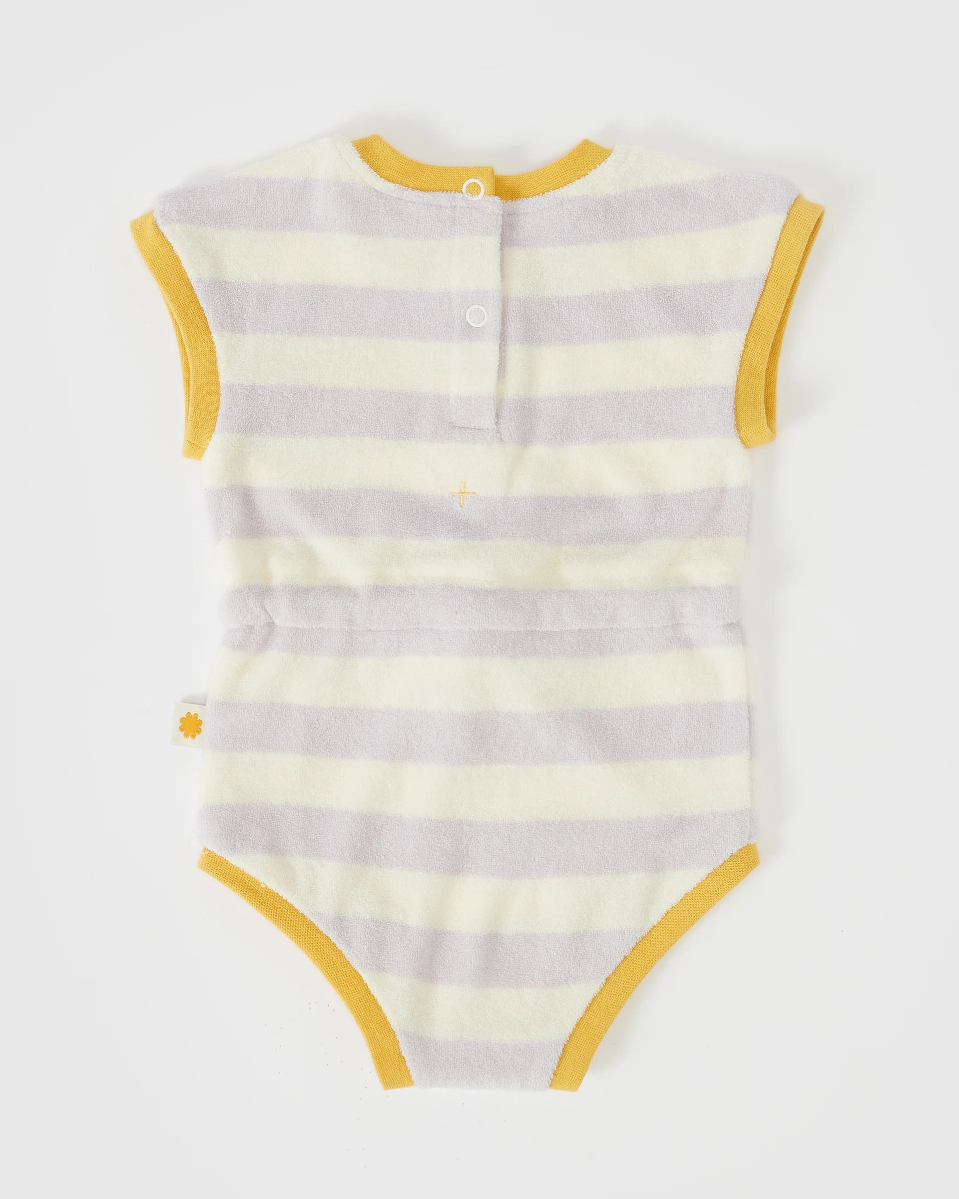 Goldie & Ace - Lavender Smiley Terry Towelling Romper