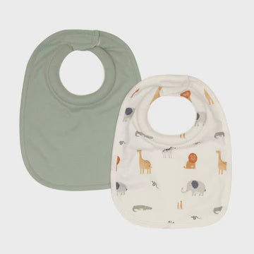 All 4 Ella - Roll Neck bibs 2pk - Wild Animals