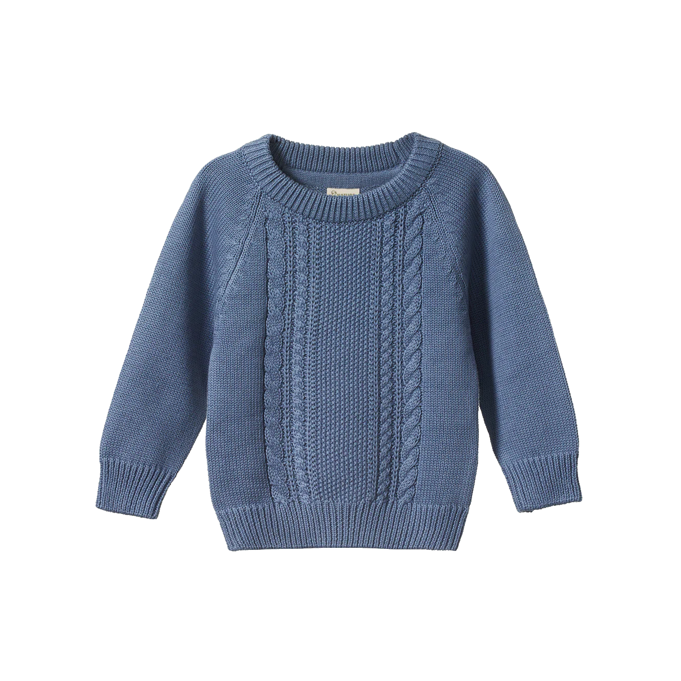 Nature Baby - Billy Jumper - Dusky Blue Cable Knit