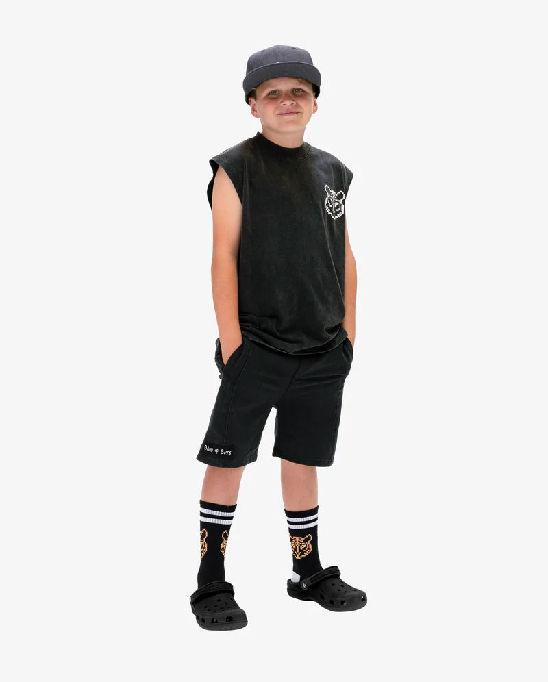 Band of Boys - Black Gamer Orange Tiger Socks