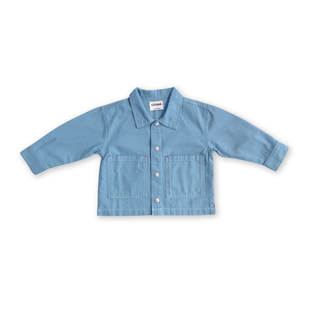 Grown Clothing - Organic Canvas Utility Shirt Jacket - Duck Egg