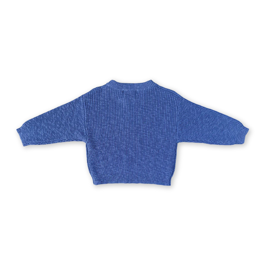 Grown Clothing - Textured Organic Slub Knit Pull Over - Cobalt