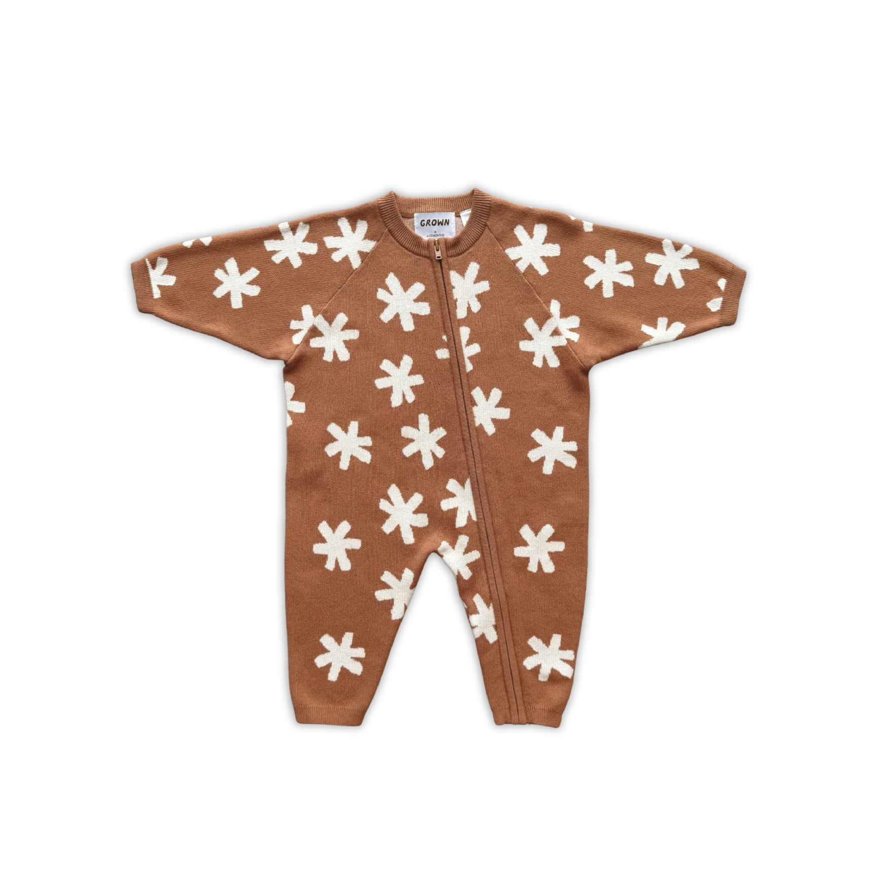 Grown - Organic Starlight Knit Zip Starsuit