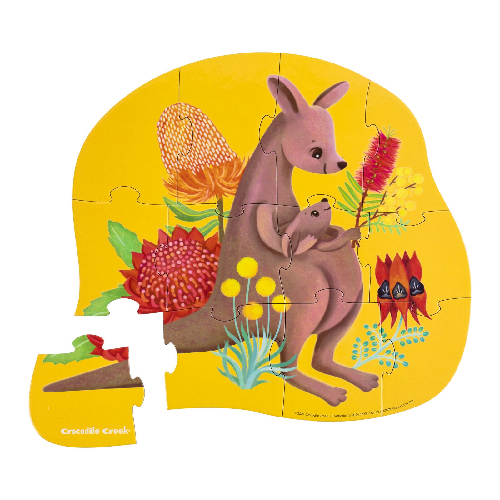 Crocodile Creek - 12 Pc Mini Puzzle - Kangaroo & Joey