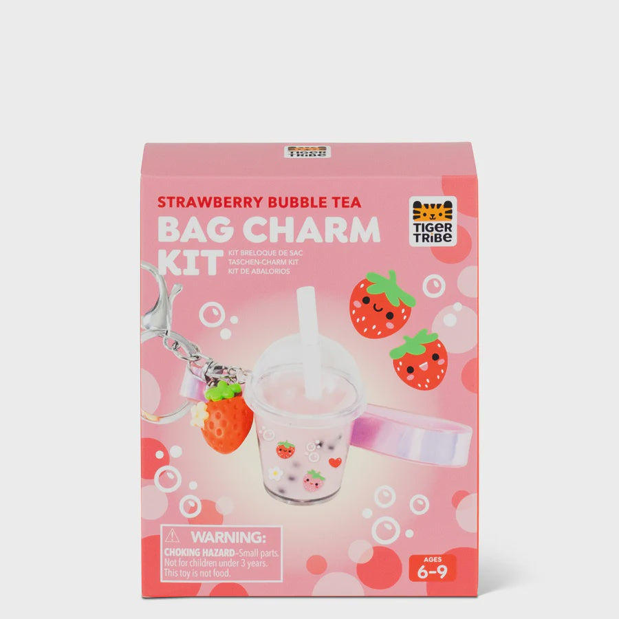 Tiger Tribe - Bag Charm Kit - Strawberry Bubble Tea