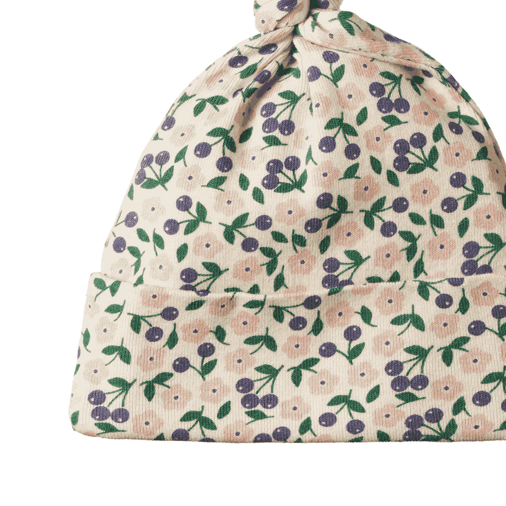 Nature Baby - Cotton Knotted Beanie - Briarwood Print