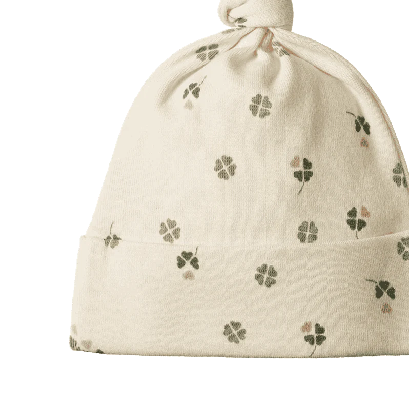 Nature Baby - Cotton Knotted Beanie - Lucky Print