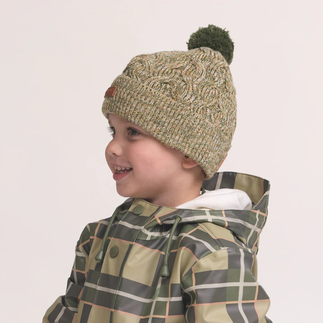 Crywolf - Pom Pom Beanie - Olive Speckle