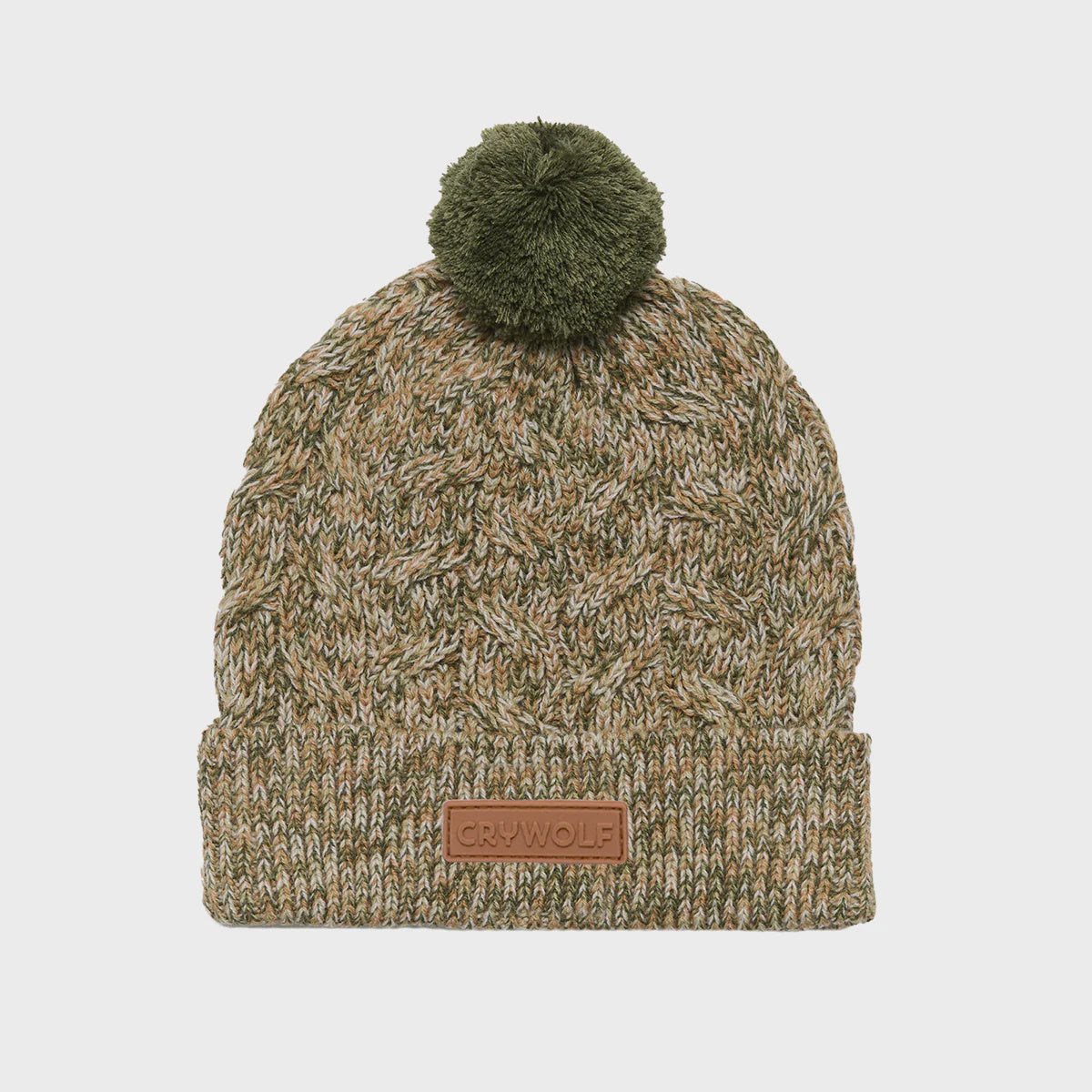 Crywolf - Pom Pom Beanie - Olive Speckle