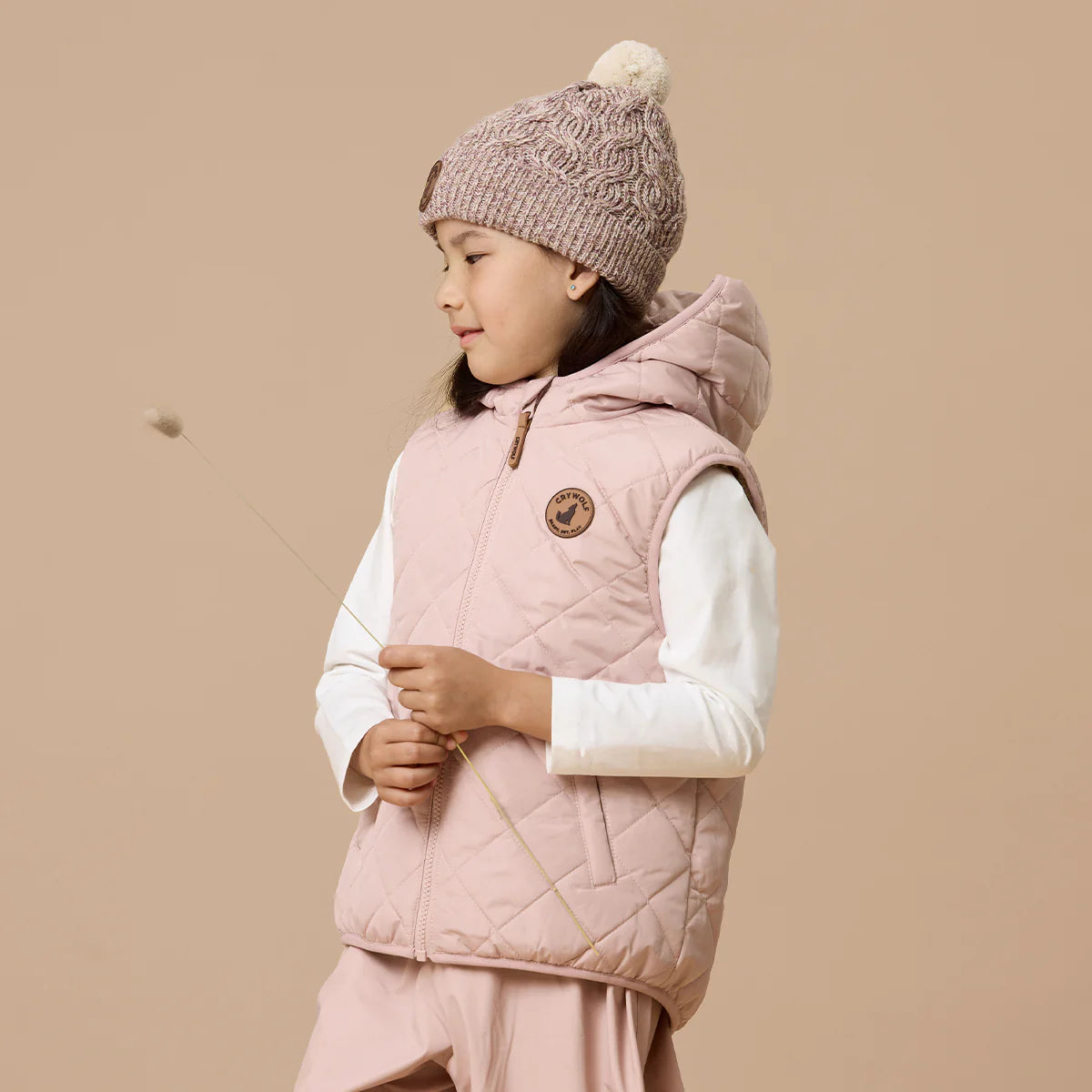 Crywolf - Reversible Yeti Vest - Blush & Caramel