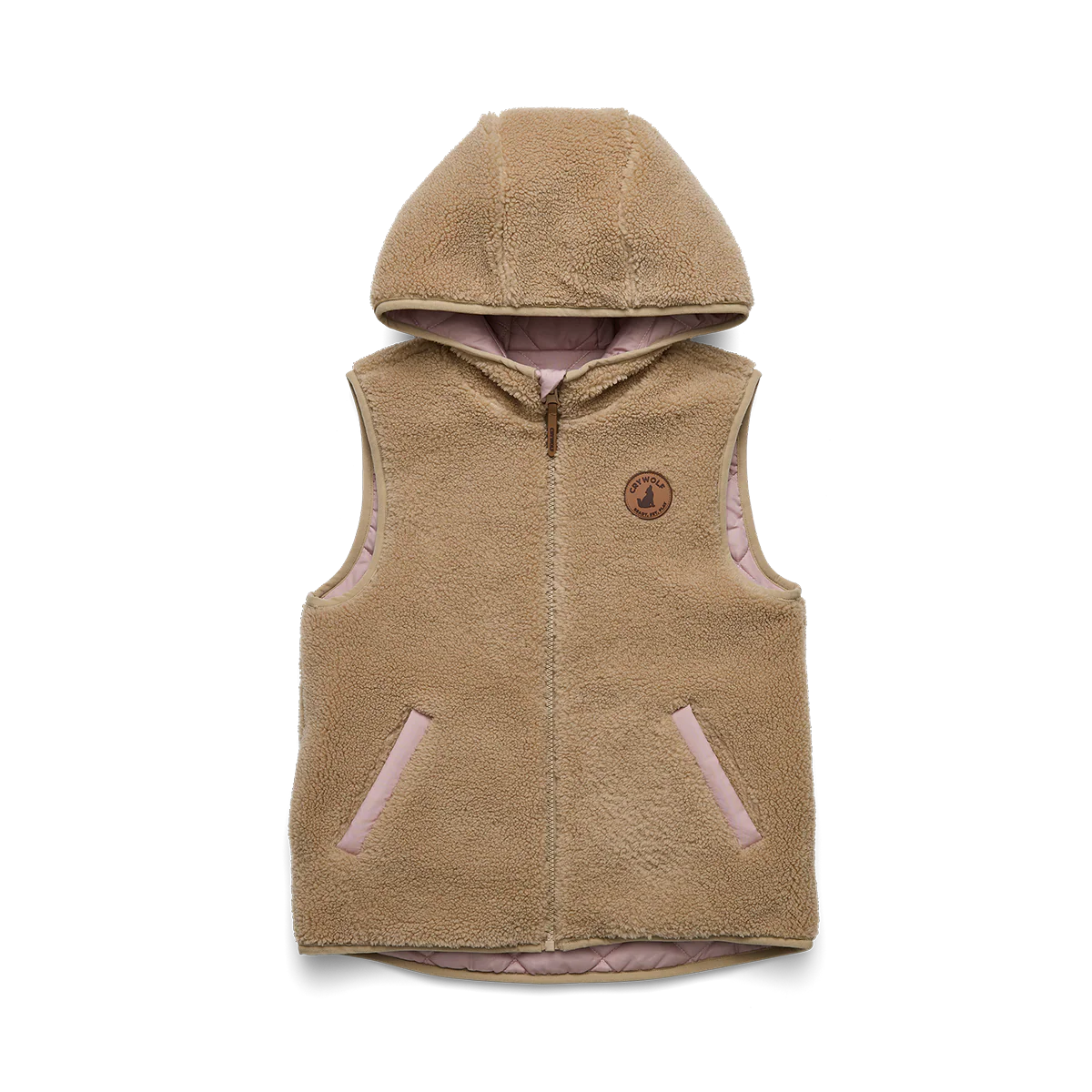 Crywolf - Reversible Yeti Vest - Blush & Caramel