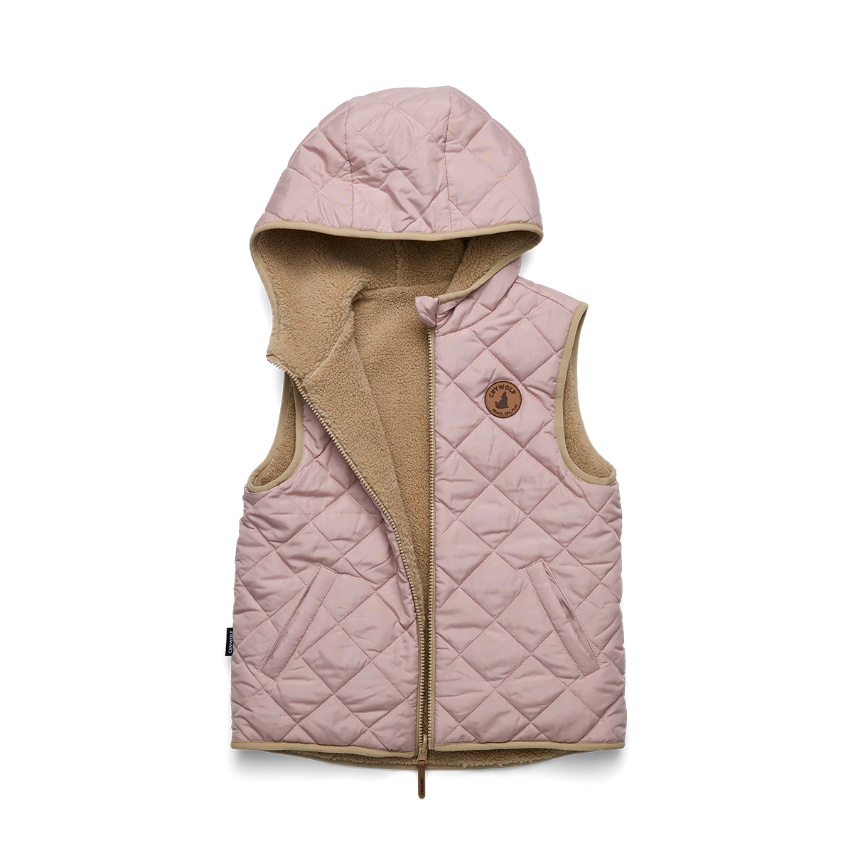 Crywolf - Reversible Yeti Vest - Blush & Caramel