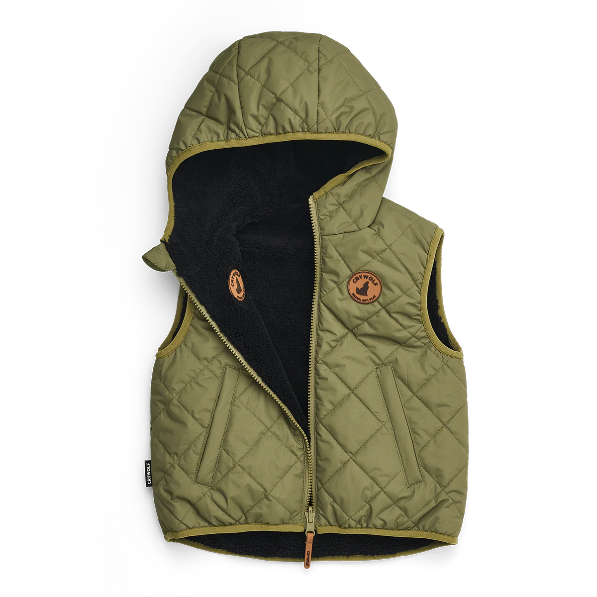 Crywolf - Reversible Yeti Vest - Fern & Black