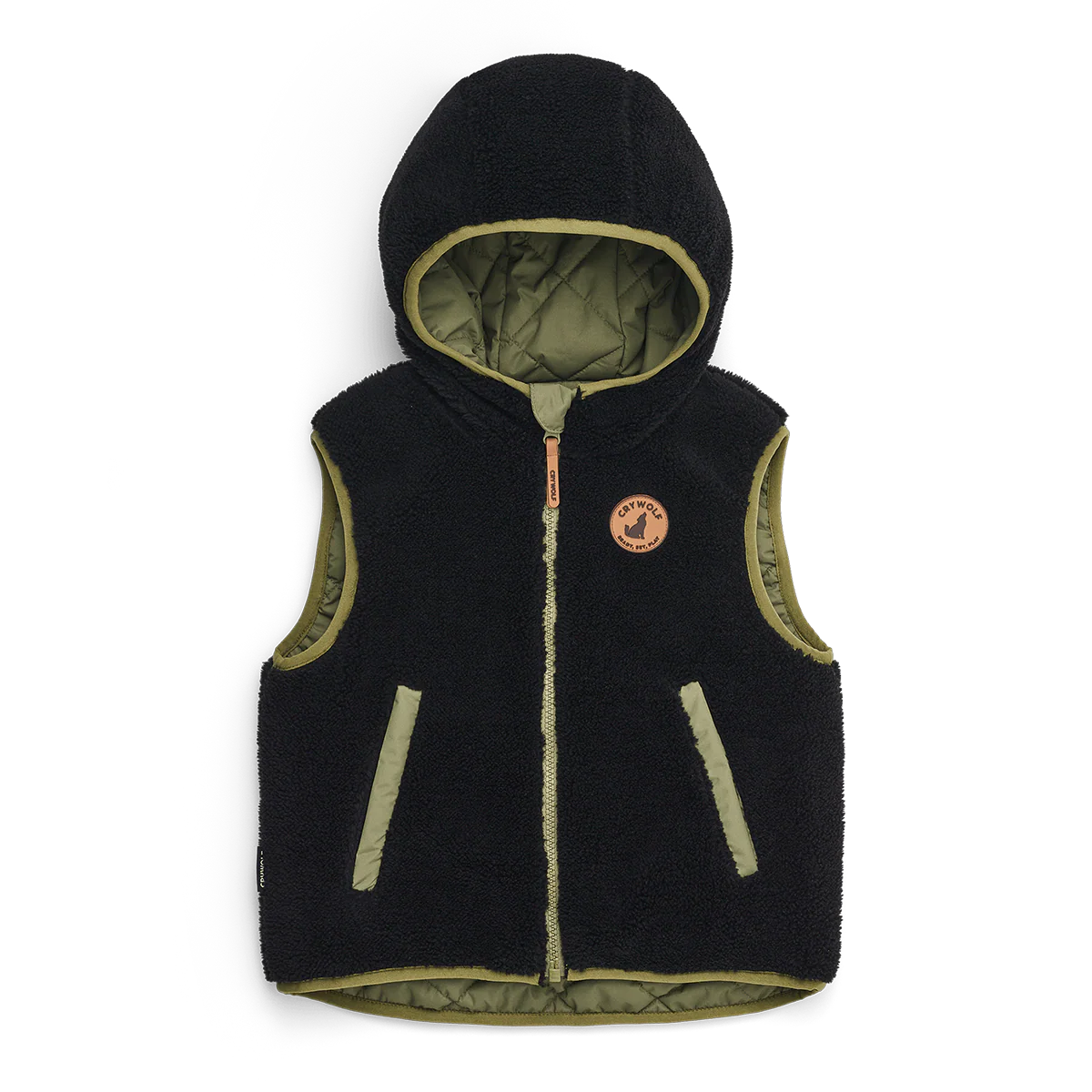 Crywolf - Reversible Yeti Vest - Fern & Black