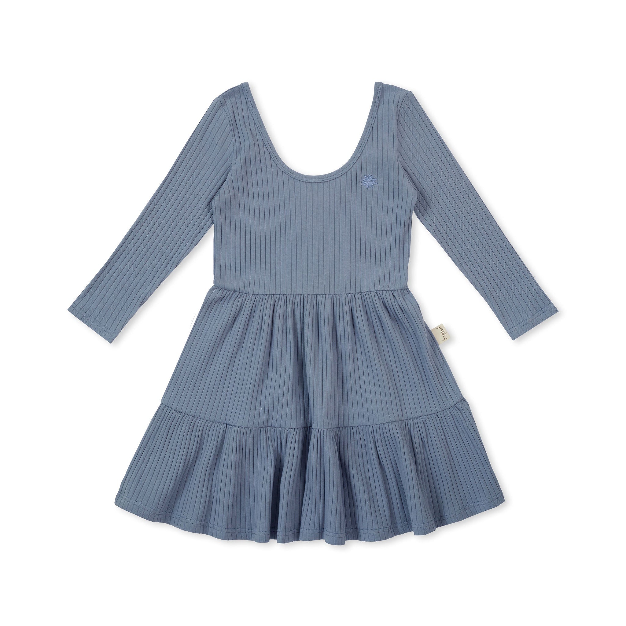 Kapow Kids - Cornflower Rib Scoop Back Dress