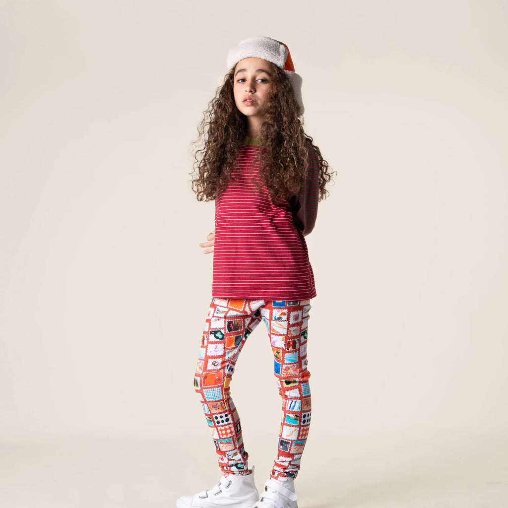Das Ist Maurice - Raglan Long Sleeve T-Shirt - Burgundy Stripes