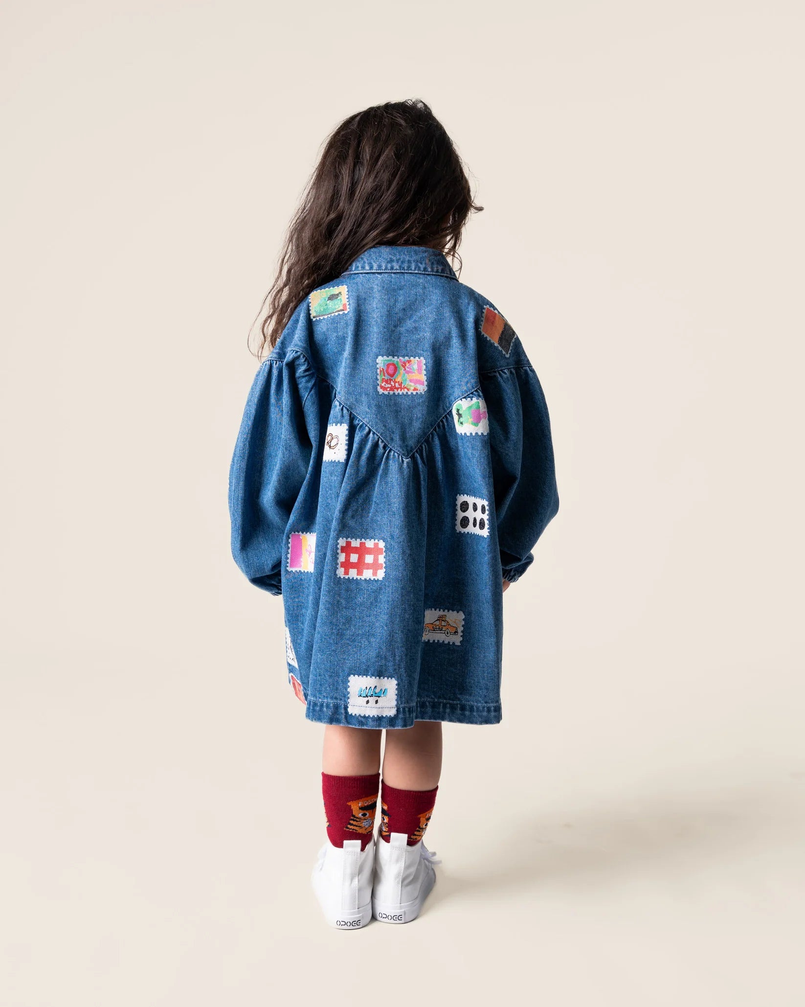 Das Ist Maurice - Denim Smock Dress - Stamps