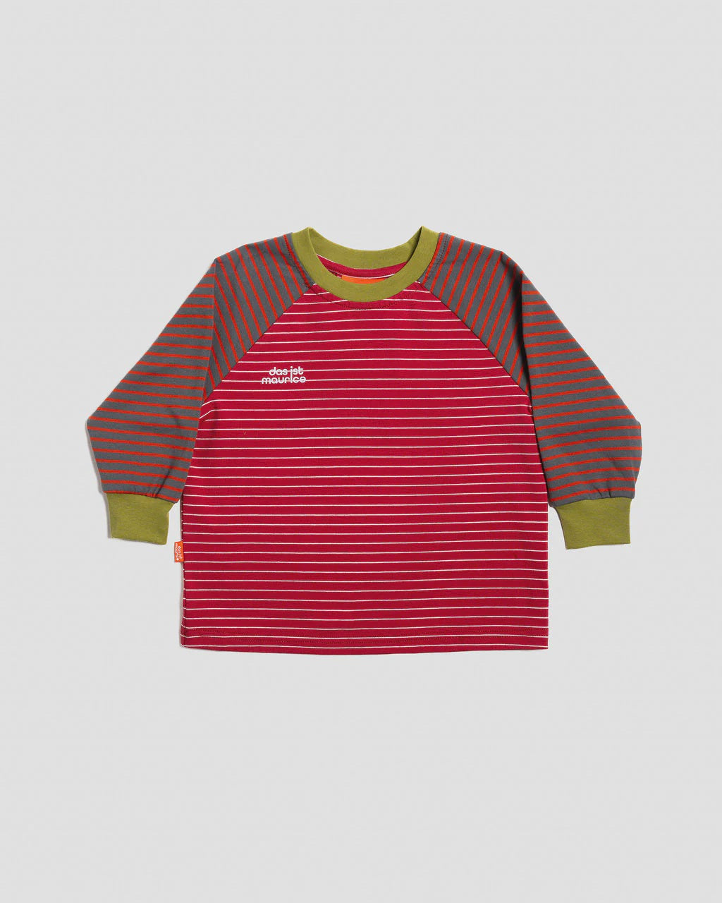 Das Ist Maurice - Raglan Long Sleeve T-Shirt - Burgundy Stripes