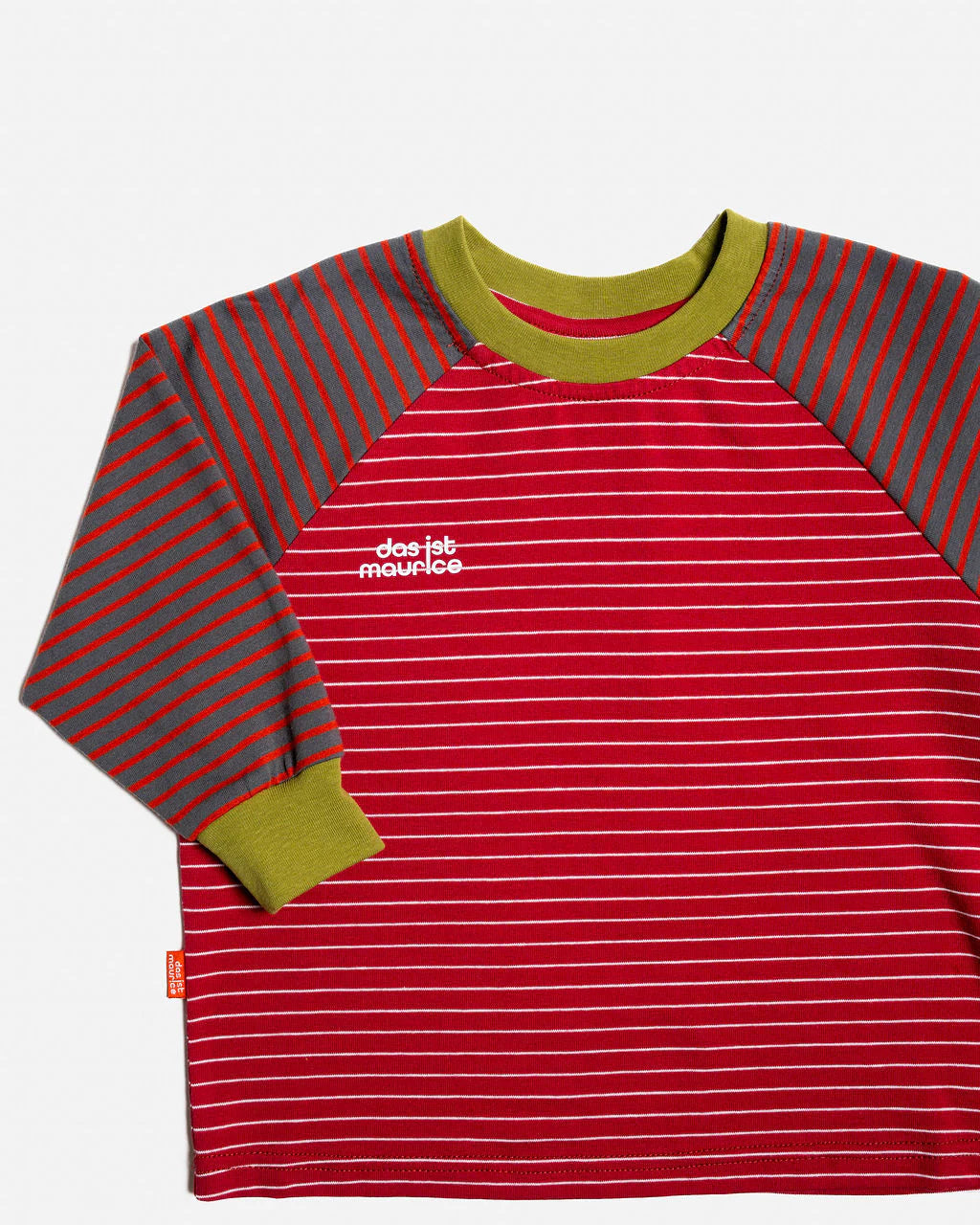 Das Ist Maurice - Raglan Long Sleeve T-Shirt - Burgundy Stripes
