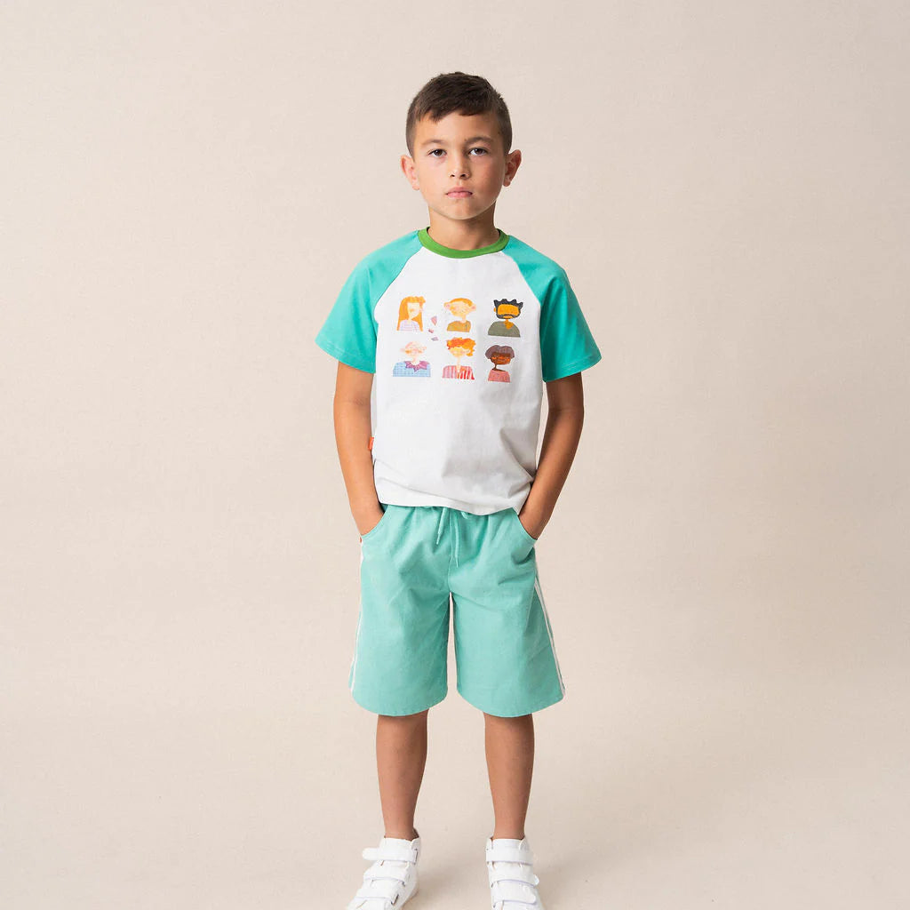 Das Ist Maurice - Raglan T-Shirt Aqua & White